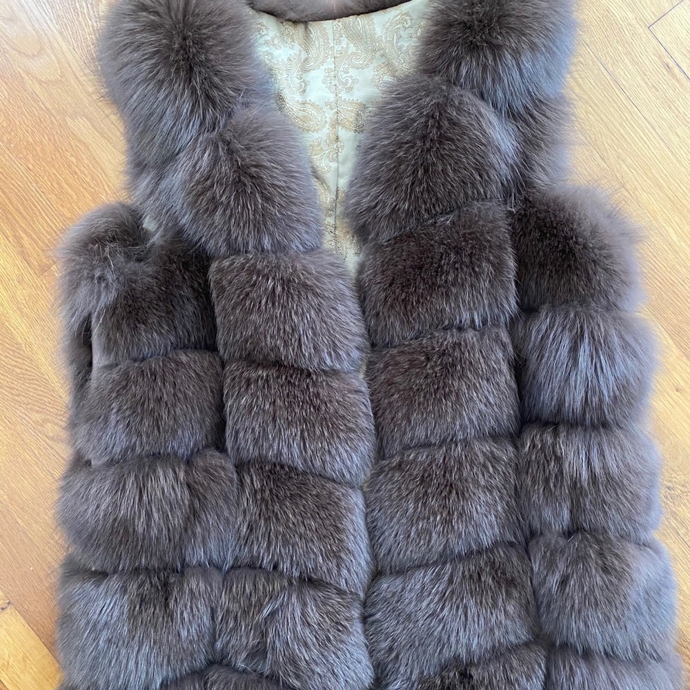 Fox fur coat vests